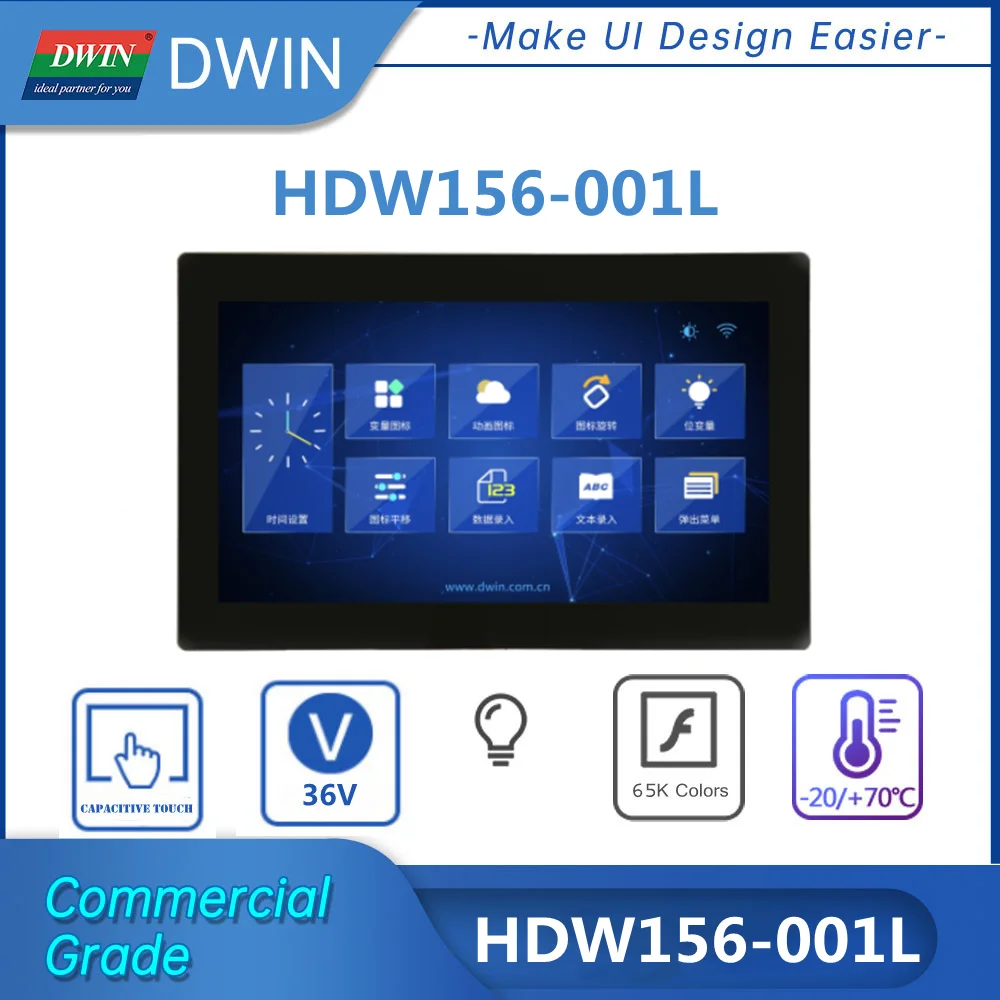 

DWIN 15.6 Inch 1920x1080 Resolution HDMI Interface IPS LCD Screen Smart Touch Panel CTP USB Display 16.7M Colors