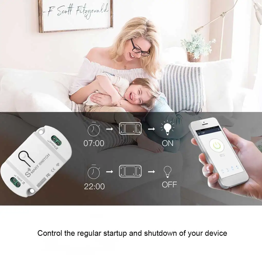 Умный выключатель, универсальный диммер с голосовым помощником, Wi-Fi, для дома, гостиницы, офиса, гаража, потолочные вентиляторы для троллинга, 16 А