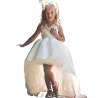 high low ivory flower girls dresses crystal diamond lace communion dresses girls pageant gown kids clothes for birthday