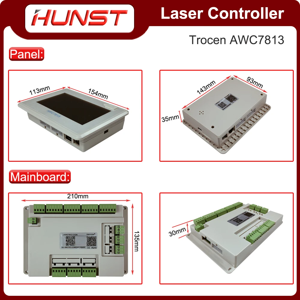 HUNST Trocen AWC7813 AWC7824 Co2 Laser Controller Dsp Control System Diy Laser Control Replace AWC608 AWC708 6442G 6445G enlarge