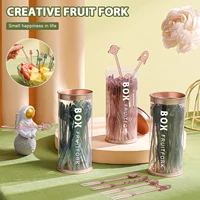 creative fruit fork disposable transparent cake dessert stick for home great gift for birthday party flatware fping