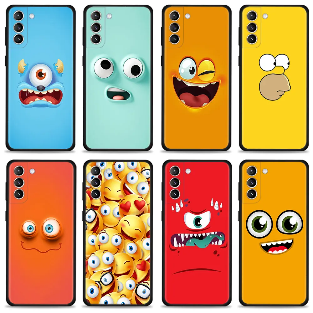 

Funny Face For Samsung Galaxy S22 Ultra 5G S10 S20 FE 2022 S7 S21 Plus S9 S8 S10e Celular Matte Funda
