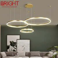 bright nordic pendant lamp chandeliers 3 rings creative led gold decor for home living room bedroom vintage