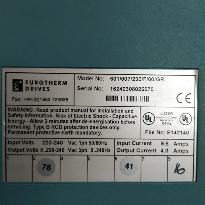 EUROTHERM ДРАЙВЫ 601-007-230-F-00-GR