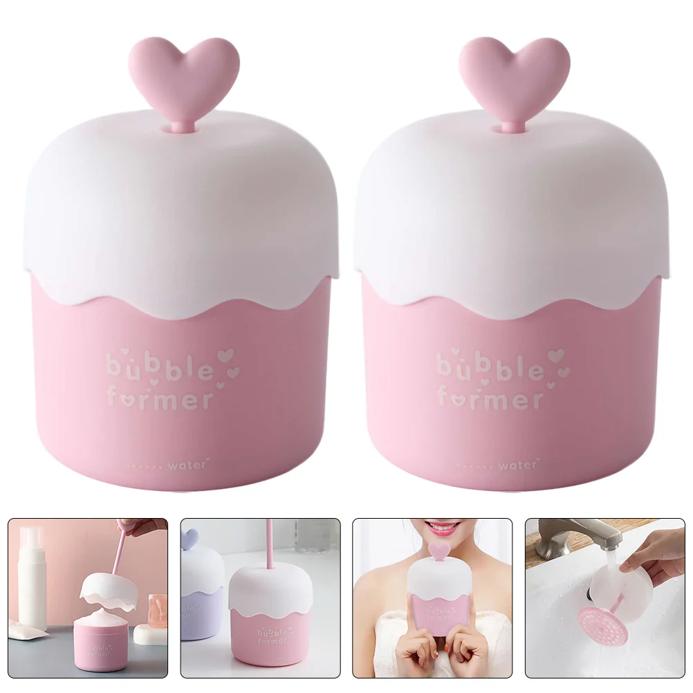 

2 Pcs Whip Maker Foaming Facial Wash Portable Foams Cup Machine Face Macaron Cleanser