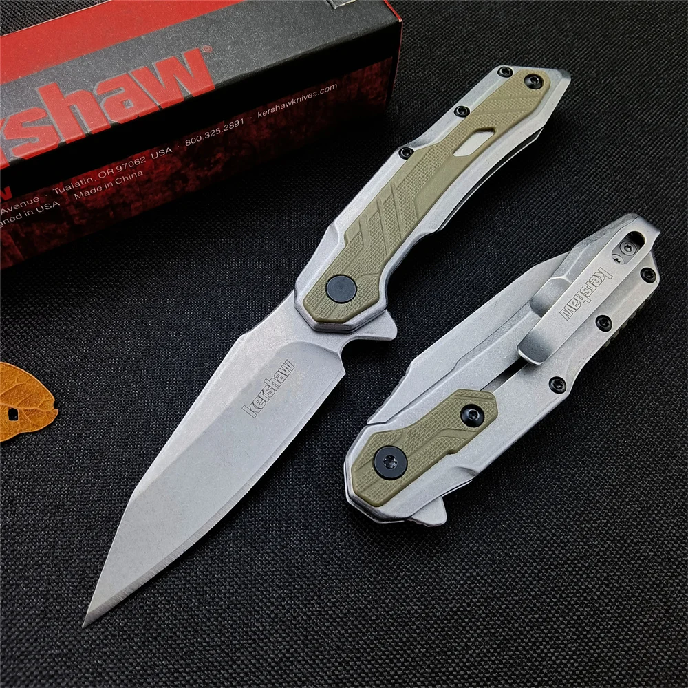 

Kershaw 1369 Salvage Assisted Flipper Knife 8Cr13Mov Blade G10 Handles Outdoor Folding Pocket Knives EDC Camping Fishing Tool