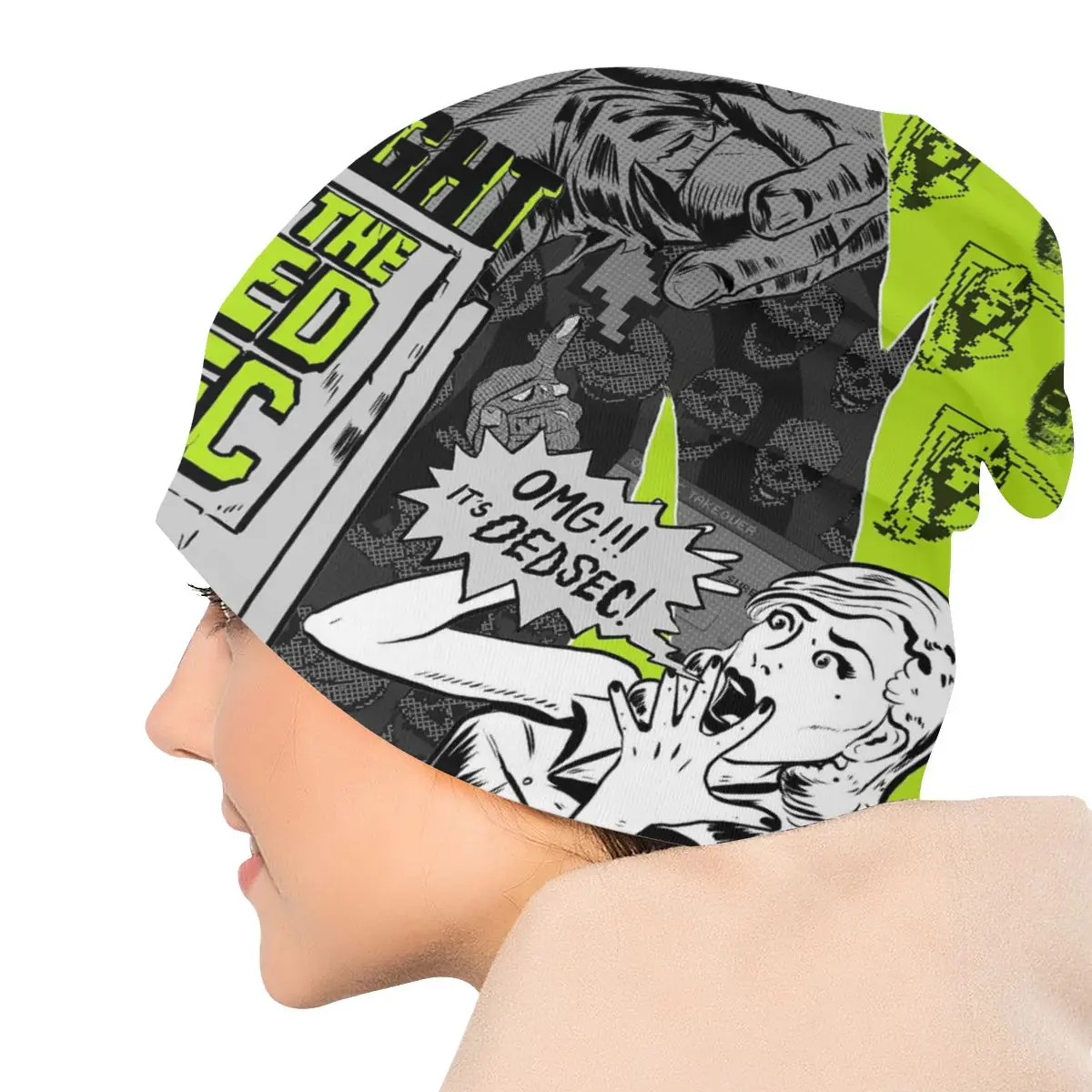 Шапка-капот Dedsec вязаная шапка крутые уличные часы с собаками 2 Маркус Holloway