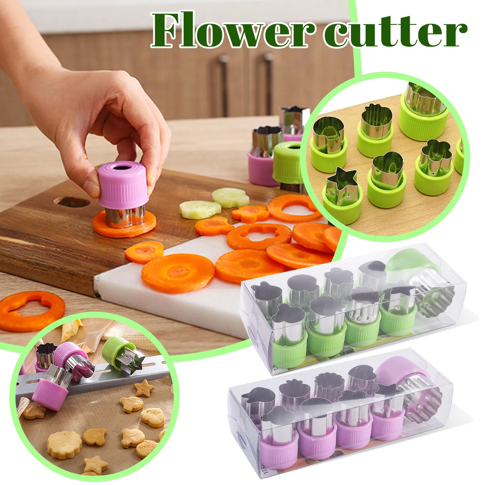 9 Pcs Vegetable Cutter Shapes Set, Mini Pie Cookie Cutters Fruit Pastry Stamps Mold For Kids Baking And Food Supplement Tools