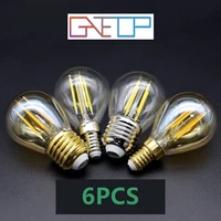 6pcslot flash deals g45 4w retro edison filament bulb e14 e27 bombillas 220v vintage lamp gold clear glass inner decoration