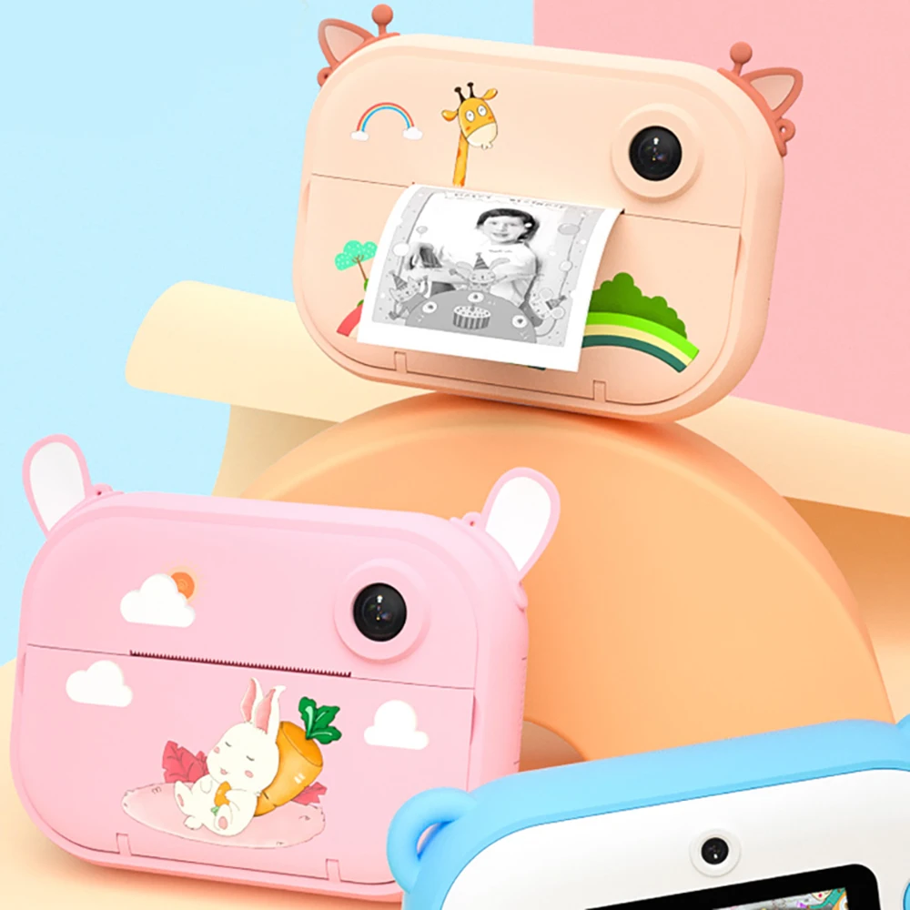 

Kids Instant Print Camera With 2.4 Inch 1080P Thermal Print Child Digital Video Toy Camera For Girls Brithday Gift Polaroid