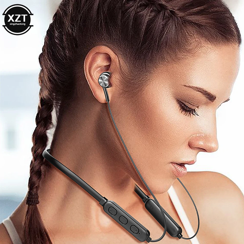 Магнитные беспроводные Bluetooth-наушники стерео Музыкальная гарнитура с шейным