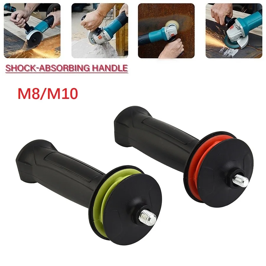 

1pc Angle Grinder Shock-absorbing Side Handle 8 10mm Thread Vibration Absorbing Reduce Damping Metal Plastic Black Power Tools
