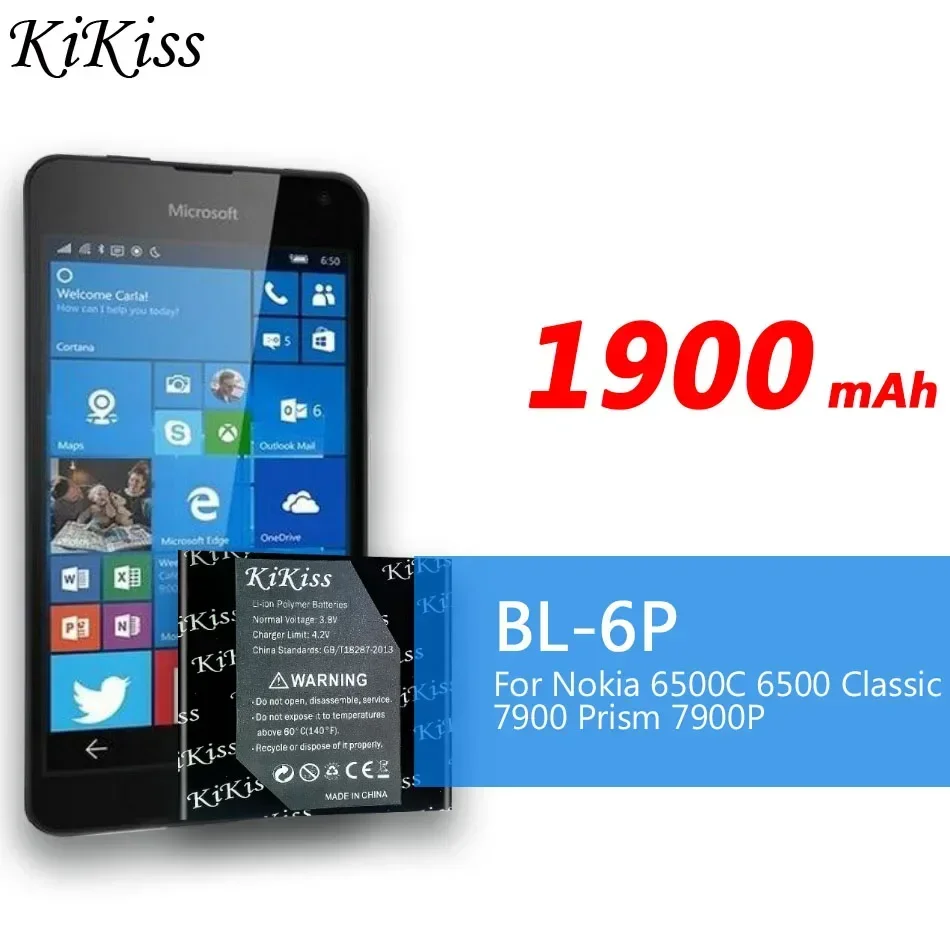 KiKiss 1900 мАч Высококачественный аккумулятор BL 6P BL-6P для Nokia 6500C 6500 Classic 7900 Prism 7900P BL6P