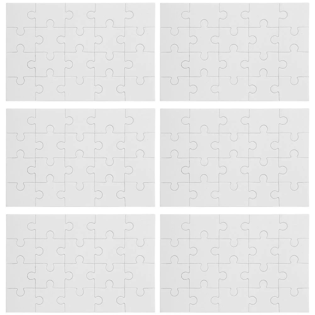 

6 Sets DIY Blank Puzzle Puzzles Jigsaw Sublimation Craft Self Made Wood Transfer Heat Thermal