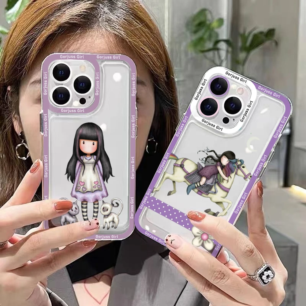 

Cute Cartoon Girl Gorjuss Phone Case For Xiaomi Redmi Note 12C 11 10 Pro Plus 10C 9 9C 9T K30 K40 K50 K60 4G 5G Transparent Capa
