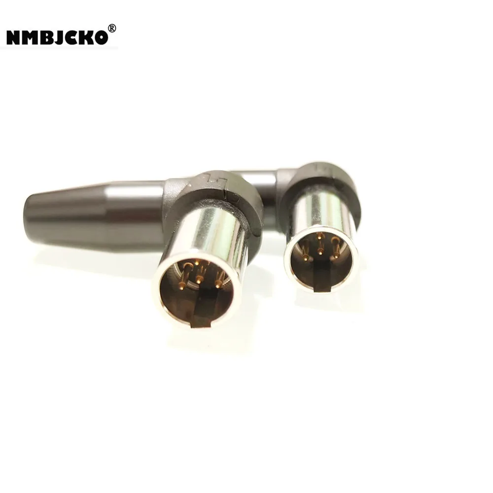 

10pcs/Lot Mic Cable Socket Adapter Mini XLR Male, 4 Pin for Pro Microphones with 90 Degrees Metal housing,Tail diameter 5.0mm