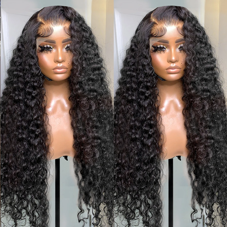 13x4 Lace Front Human Hair Wig Water Curly Human Hair Wigs Peruvian Loose Deep Wave Lace Frontal Wig For Black Women PrePlucked