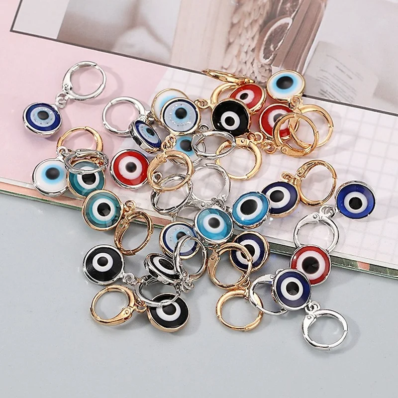

Vintage Resin Devil Eye Drop Earrings for Women Fashion Korean Blue Dangle Earrings Wedding Party Jewelry Gift 2022 New