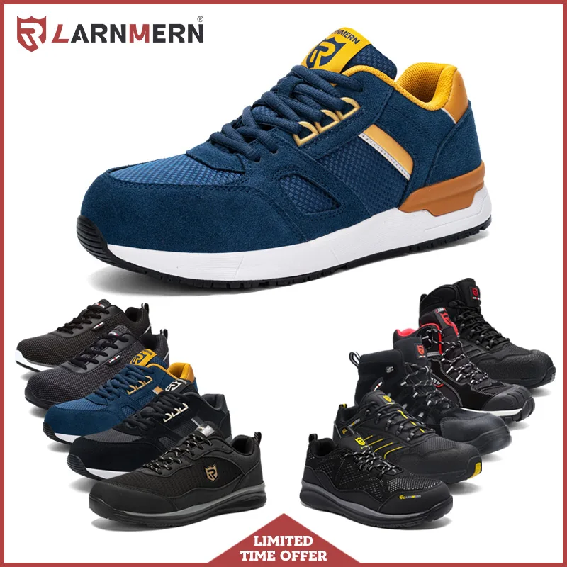 LARNMERN/защитная обувь для мужчин и женщин Зимние слипоны со стальным носком Легкие