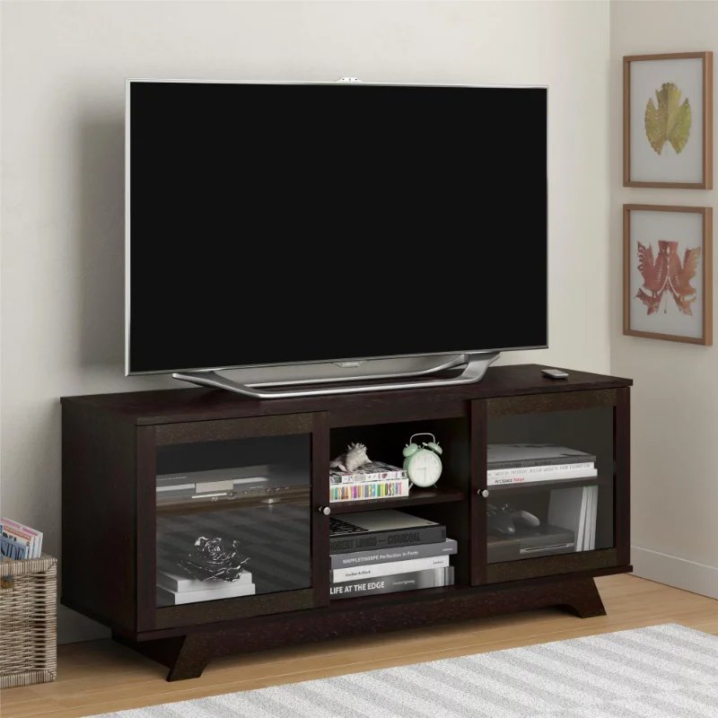 

Телевизионная подставка Ameriwood для телевизоров до 55 дюймов, эспрессо, телевизионная подставка для гостиной, мебель для дома
