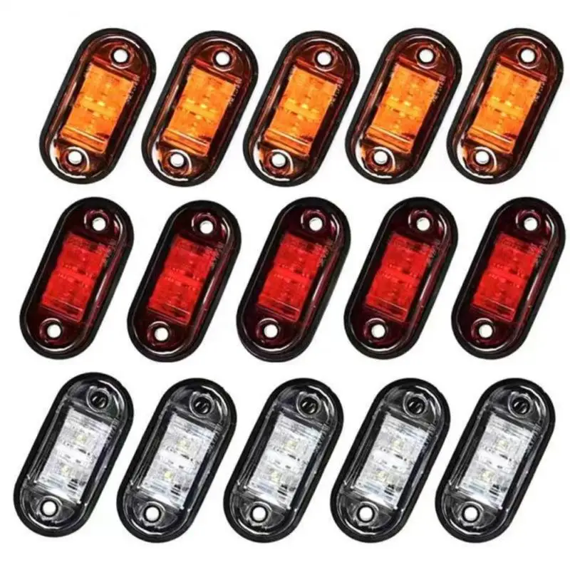 

10PCS Warning Light Trailer Truck Yellow Orange White Red LED Side Marker Lamp LEDs Diode Light 12V 24V Truck Accessorie