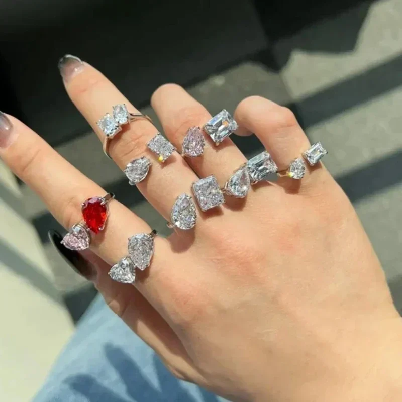 Кольцо LXOEN с цирконом женское милые регулируемые ювелирные украшения под серебро