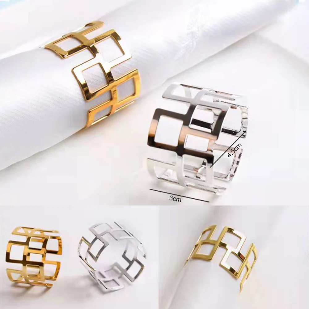 

Napkin Rings Table Napkin Holders 10pcs/pack Table Alloy Rings Napkin Holder for Kitchen Dinner Table Wedding Decoration Table