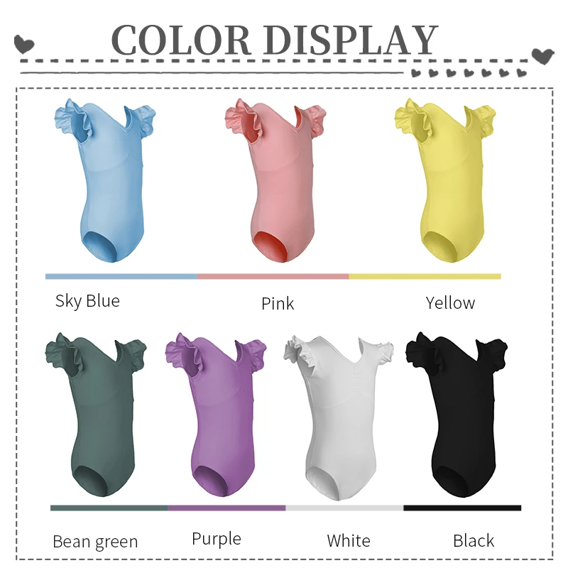 RUYBOZRY Toddler Girls Gymnastics Leotard Ballet Leotards Clothes Dance Wear Bodysuits Black Dance Leotards Cotton Bodysuit