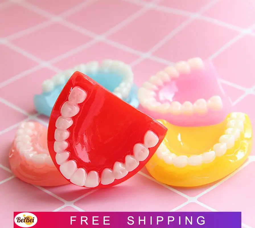 

50Pcs Simulation Resin Tooth Pendant DIY Halloween Jewelry Accessories Teaching Aids Tooth Model