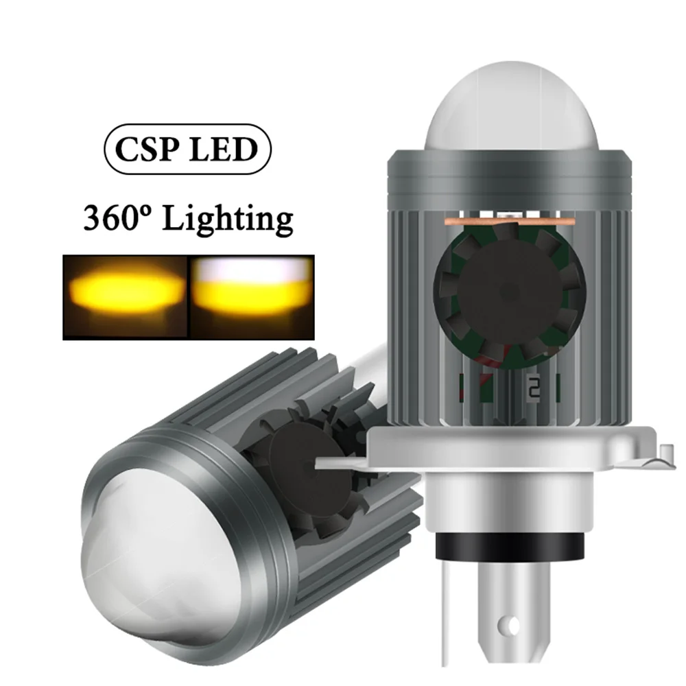 Светодиодная лампа для фар ba20d s2 led с вентилятором h4 мотоцикла светодиодная фара