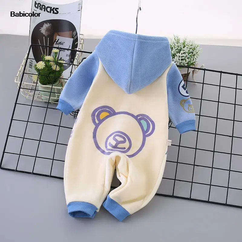 

Одежда для маленьких девочек; Комбинезон с рисунком медведя; Одежда для новорожденных мальчиков; Утепленный детский комбинезон; Милая зимн...