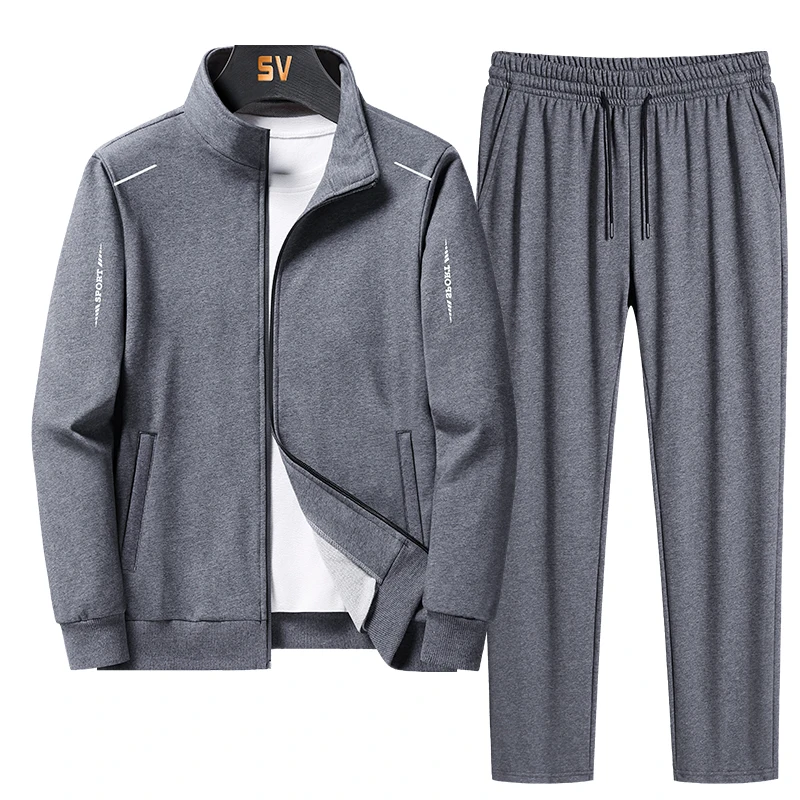 Male Tracksuit Jacket Men Set Large Size 6XL 7XL 8XL Fashion New  Autumn Winter Homme Suit Sweatshirt Sweatpants Men's Set