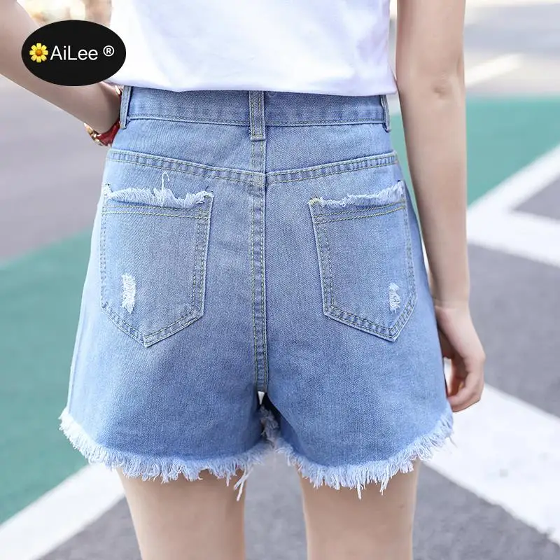 Women's Denim Shorts Large Size Summer 5XL High Waist Elastic Waist Harem Ruffle Shorts Jeans For Women Cute Streetwear Pockets