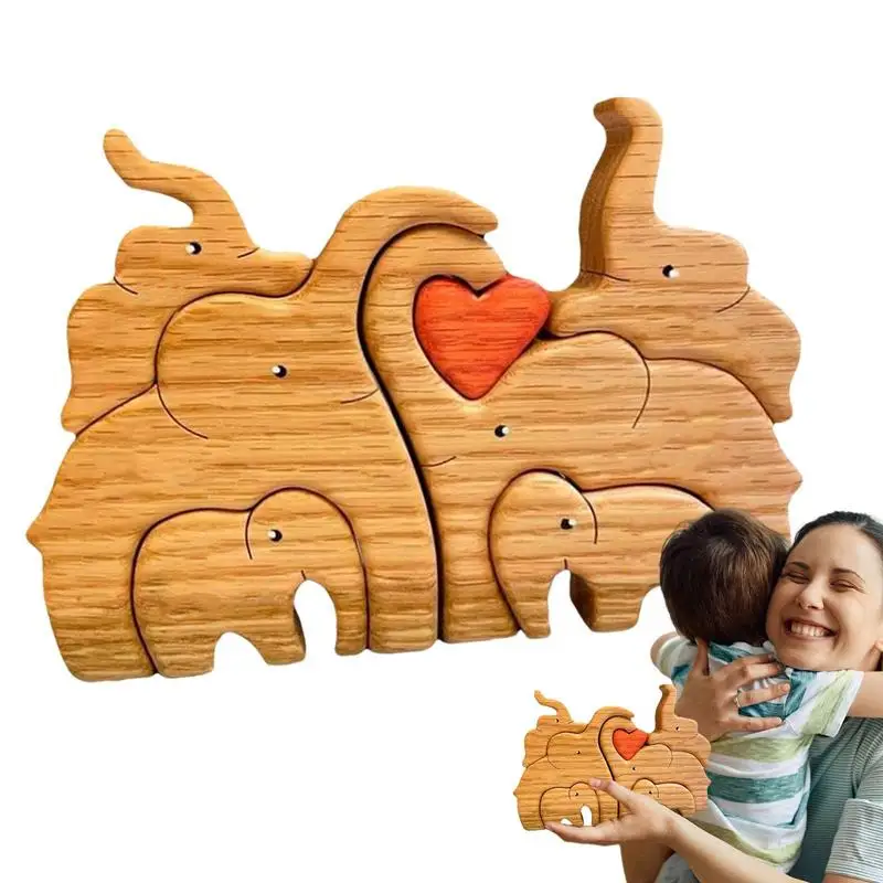 

Семейный слон, деревянная статуэтка слона, настольное украшение для стола, резьба, модель, украшение для дома, скульптура для домашних животных, рождественский подарок