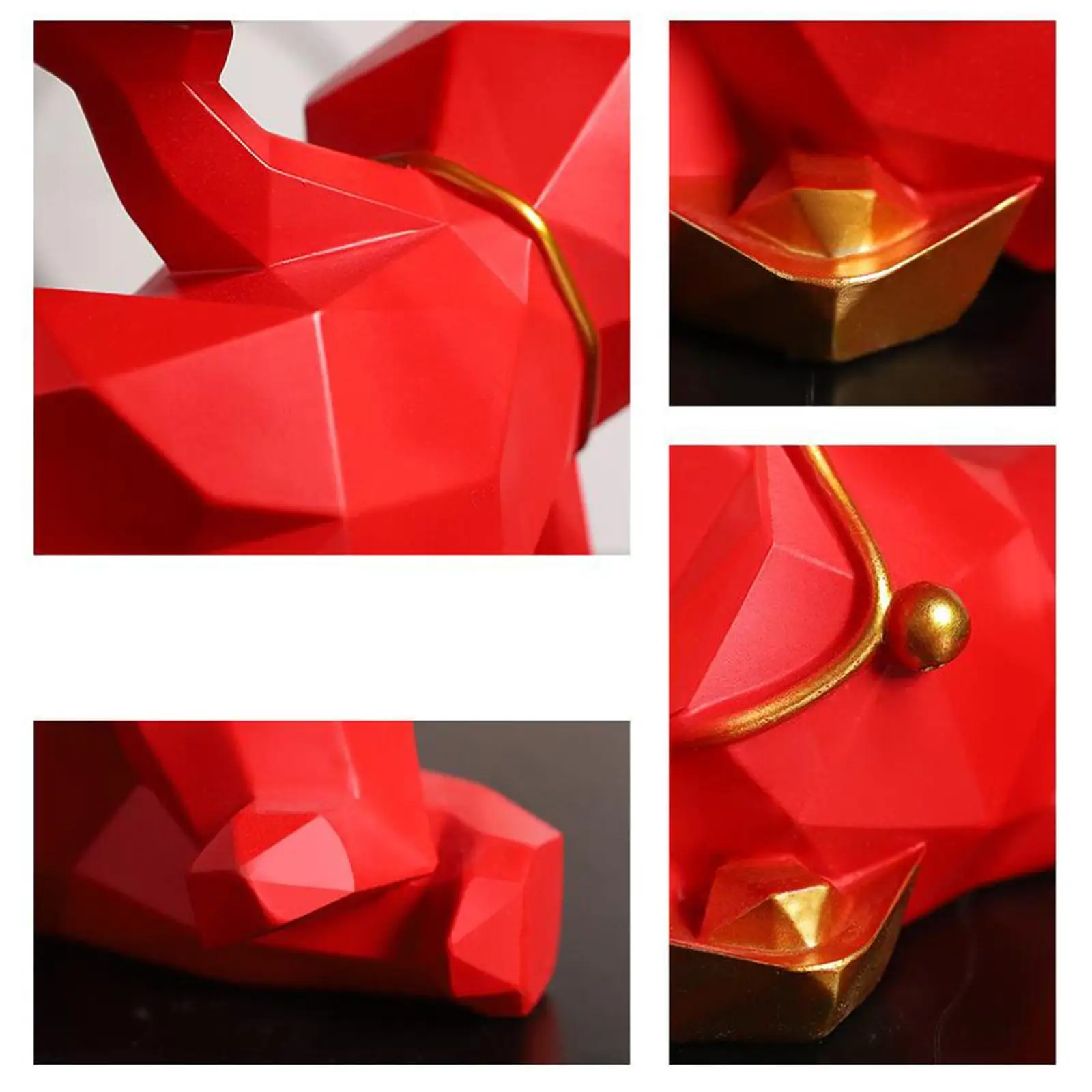 

Lucky Cat Statue Storage Container Decorative Modern for Home red