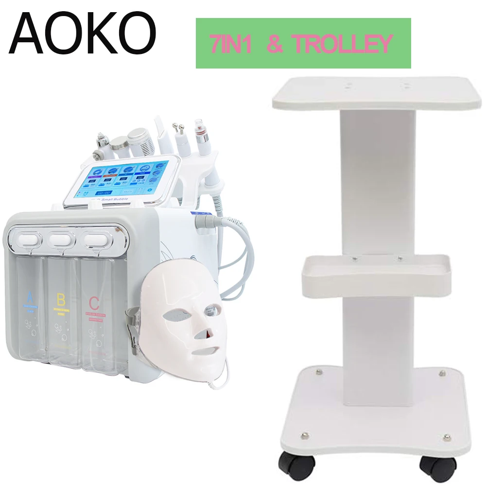 

AOKO 6/7 In1 H2-O2 Hydro Dermabrasion RF Bio-lifting Spa Facial Ance Pore Cleaner Hydrafacial Microdermabrasion Bubble Machine