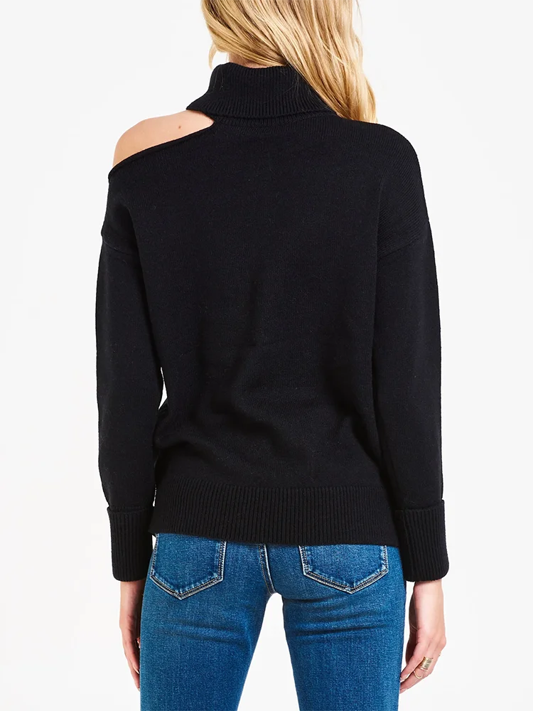 Женский однотонный вязаный свитер VGH повседневный Свободный пуловер с длинным