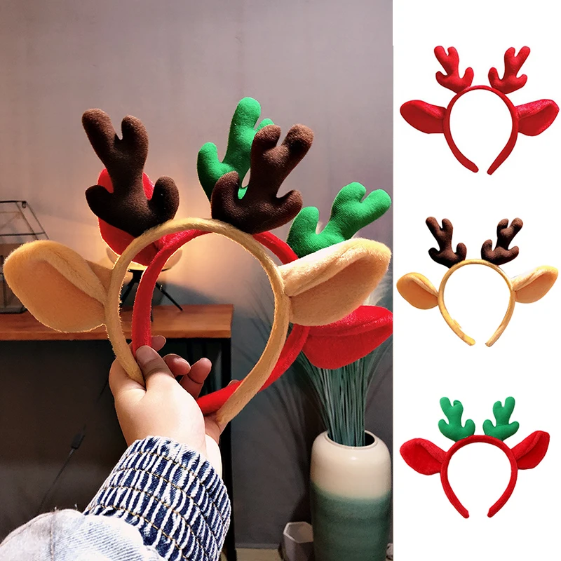 

Furry Animal Deer Horn Head Hoop Cartoon Cute Deer Ears Plush Headband For Women Girls Hair Accessories Costume Party Hairbands