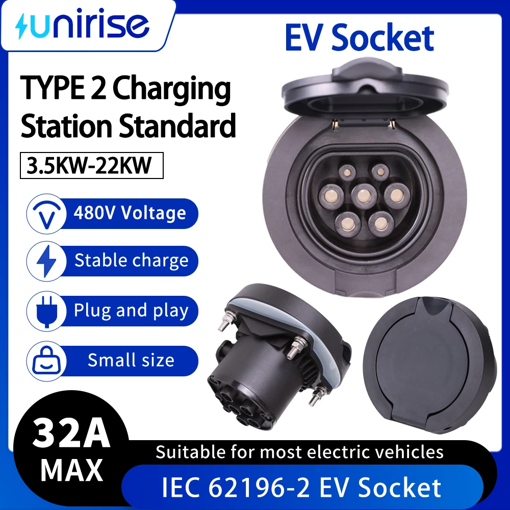 

3,5 кВт, 22 кВт, тип2, розетка, 16 А, 32 А (1 фаза/3 фазы), EV IEC 62196-2, розетка для зарядной станции для электромобиля