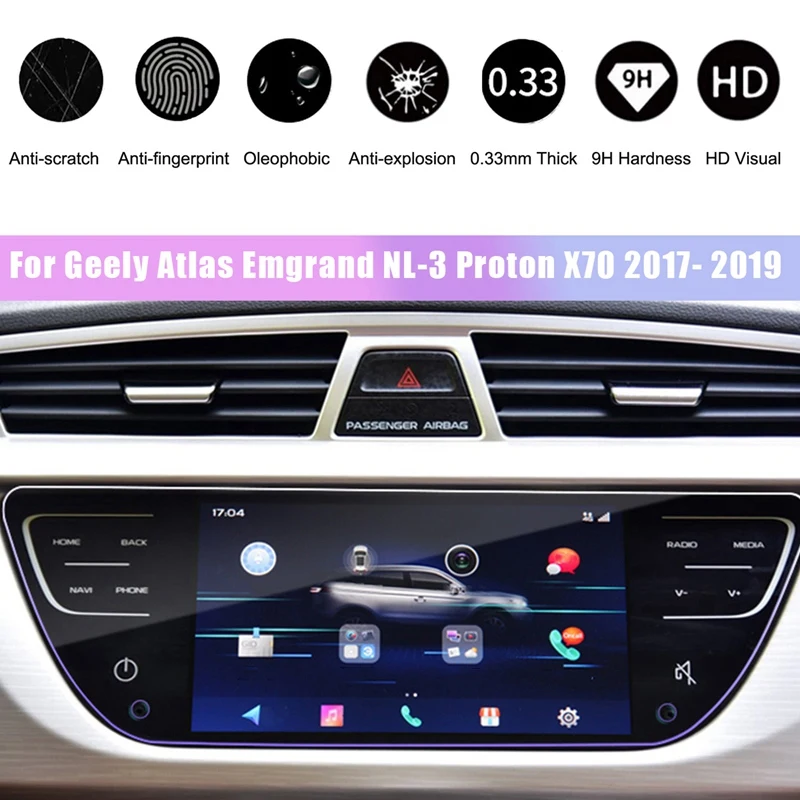 

For Geely Atlas Boyue Emgrand NL-3 Proton X70 2017 2018 2019 GPS Navigation Touch Screen Protector Tempered Glass Film