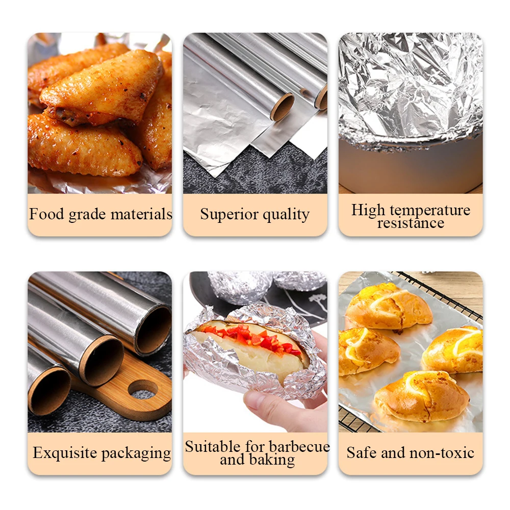 Barbecue Tin Foil Paper Baking Oven Paper BBQ Outdoor Tools Aluminum Foil Paper BBQ Tin Paper 5m*30cm 1PCS