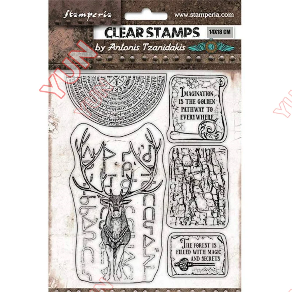 

New Magic Forest Deer Reusable Clear Stamps Reusable Handmade Cameo Diy Scrapbook Diary Greeting Card Decoration 2023 New