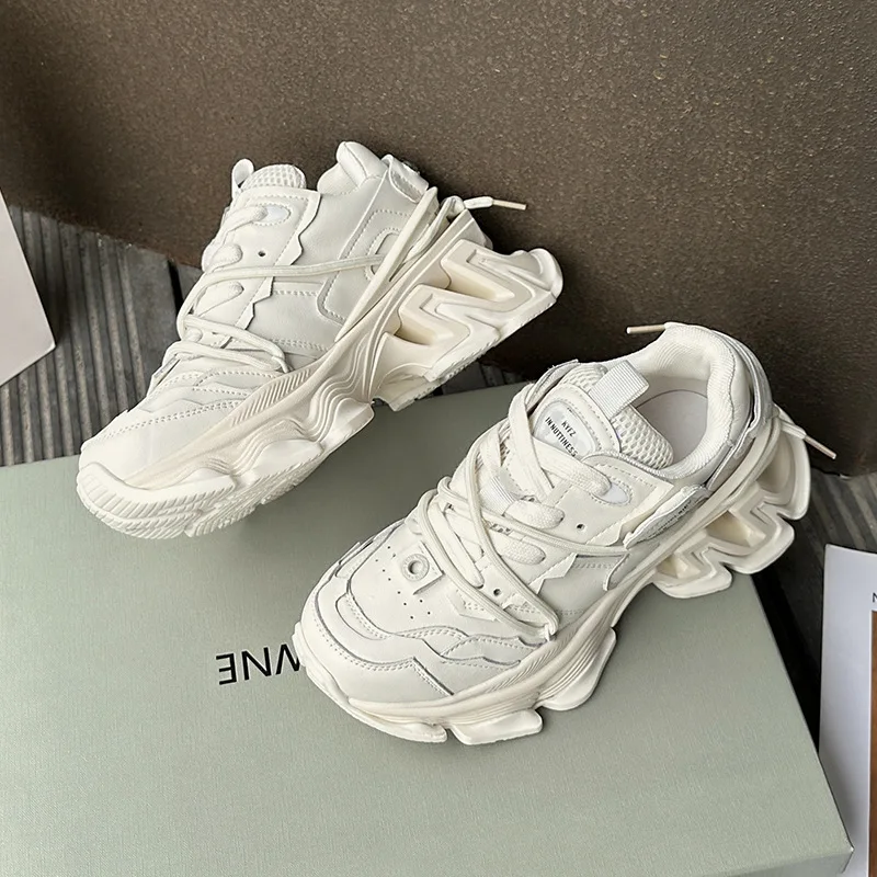 2023 New Chunky Sneakers Women's Mesh Lace-up Platform Shoes Round Toe Fashion Pops Shoes Comfortable Versatile Casual Sneakers