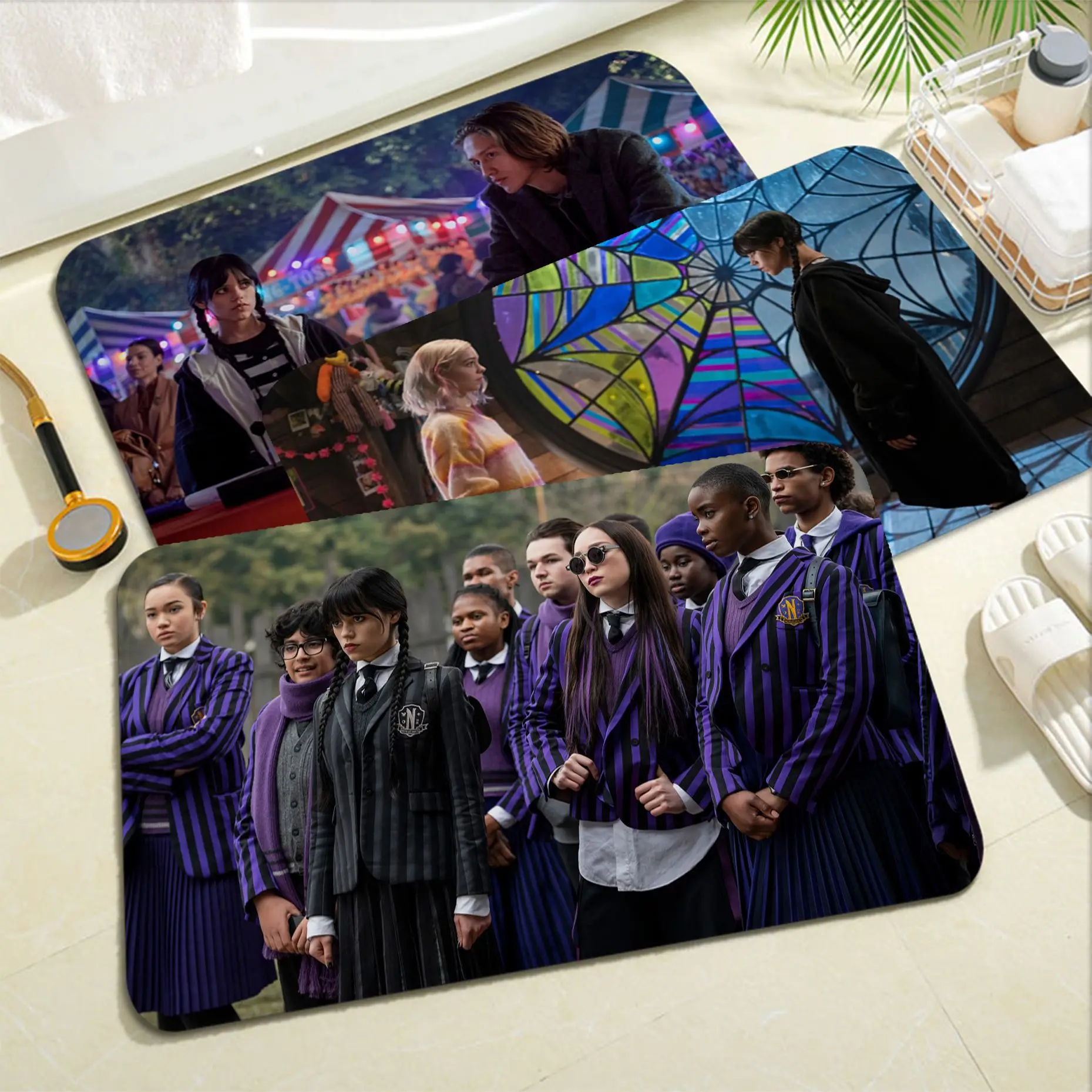 

Wednesday Addams Family Tv show Bath Mat Retro Multiple Choice Living Room Kitchen Rug Non-Slip Bedside Area Rugs