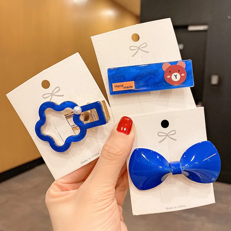 

Klein Blue Hair Accessories Super White Hairpin Large Bow Side Clip New Style Bangs