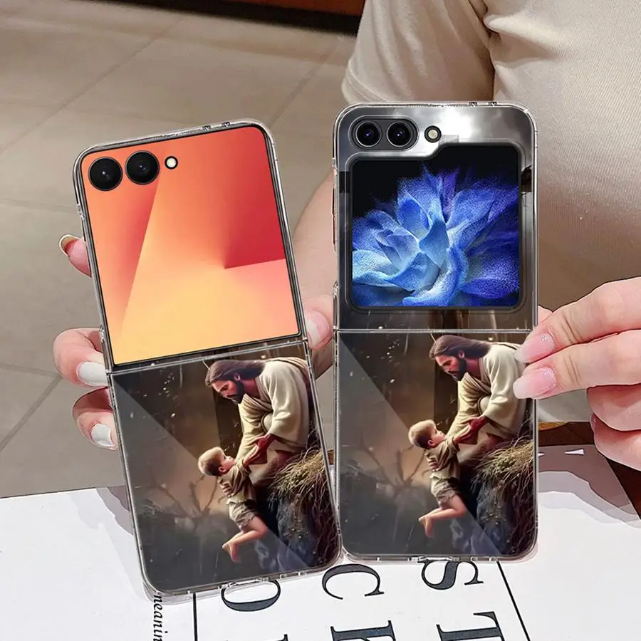 Фото Чехол для Samsung Galaxy Z Flip 8, Z Flip 7, 6, 5, 4, 3, Flip6, Flip4, Flip3, Flip7 FE, Flip5 с изображением распятия на высокой готке №3