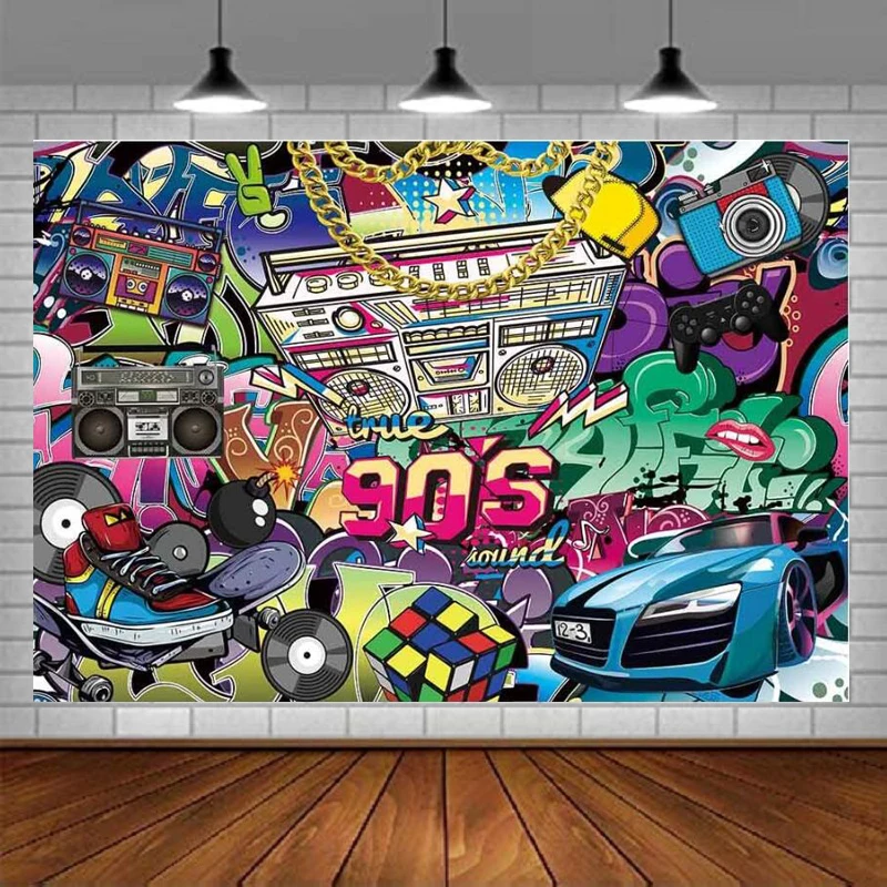 Фон для фотосъемки граффити назад в 90-е бедра поп фон Музыка стиле Рок Панк Танцы