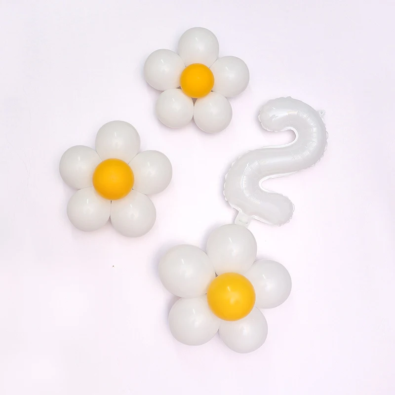 6/18 шт. лимонно-белые воздушные шары с ромашками в стиле бохо свадебный душ два