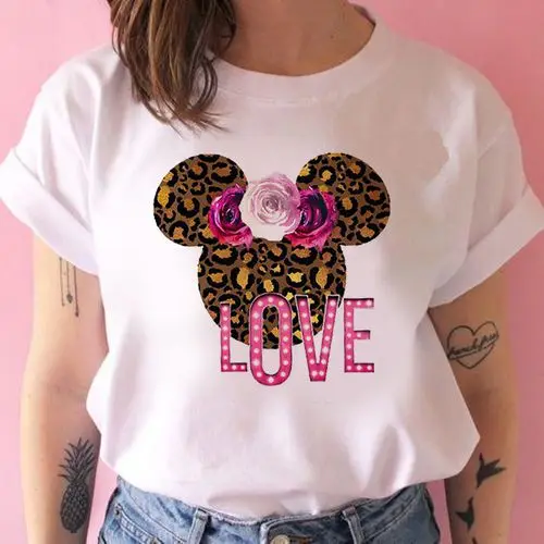 

Disney Animation Peripheral Mickey T-shirt Cute Holiday Big Ear Outline T-shirt Shirt Summer Short Sleeve Parent Child Dress