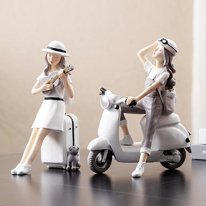 

Home Decoration Beautiful Girl Sculpture Ornaments Figurines For Interior Kawaii Room Decor Desk Accessories New Year Gift